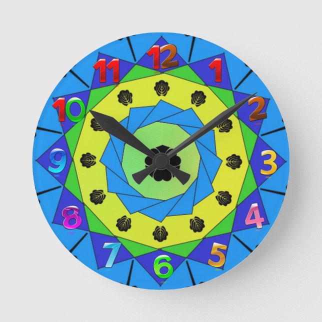 Mandala Wall Clock Rund Klocka (Framsida)