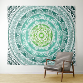 Mandala Wall Tapestry Grönt Blue Teal