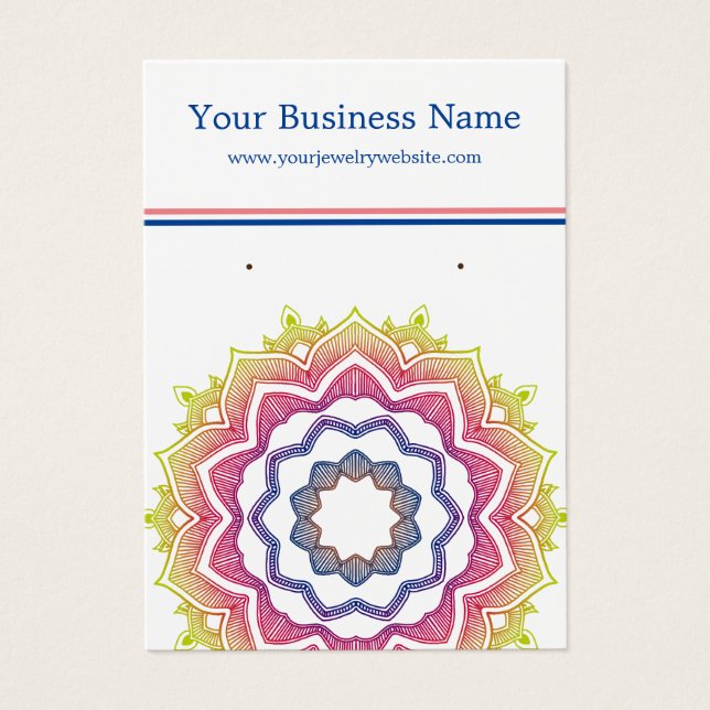 Mandala White Earring Visitkort (Framsidan)