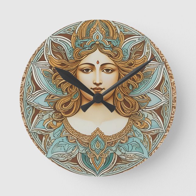 Mandala Women's Cushion Rund Klocka (Framsida)