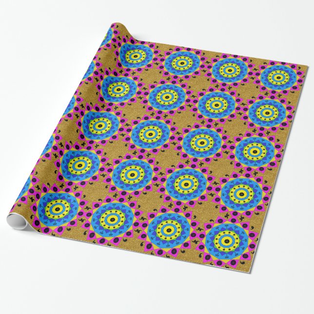 Mandala Wrapping Papper Presentpapper (Utrullad)