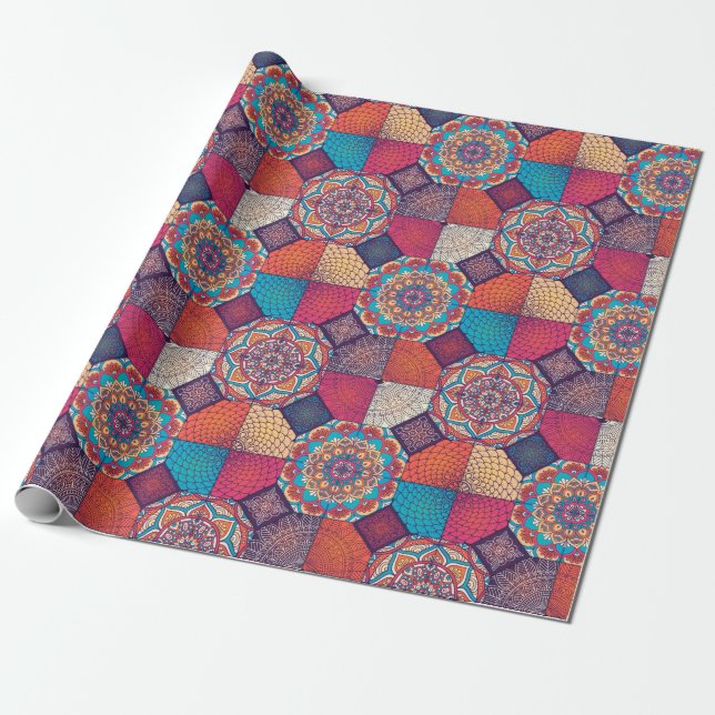 Mandala Wrapping Papper Presentpapper (Utrullad)