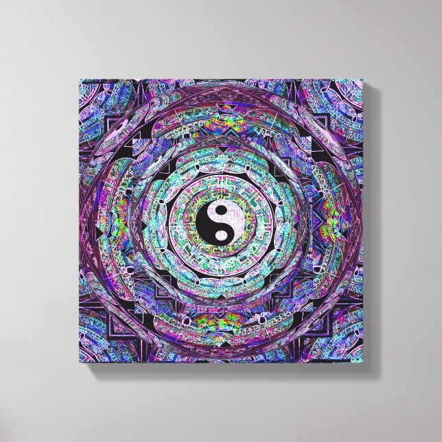 Mandala Yin Yang Canvastryck (Framsida)