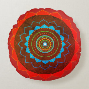 Mandala Yoga Gift Photo Round cushion Rund Kudde