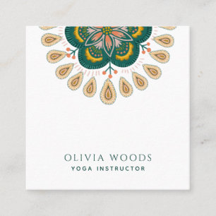Mandala Yoga Instructor Fyrkantigt Visitkort