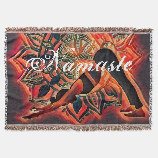 Mandala Yoga Meditation Namaste Andlig Filt (Framsidan)