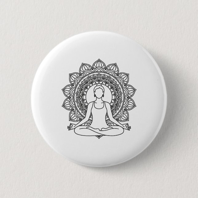 Mandala Yoga Meditation Pose Mindfulness Design  Knapp (Framsida)