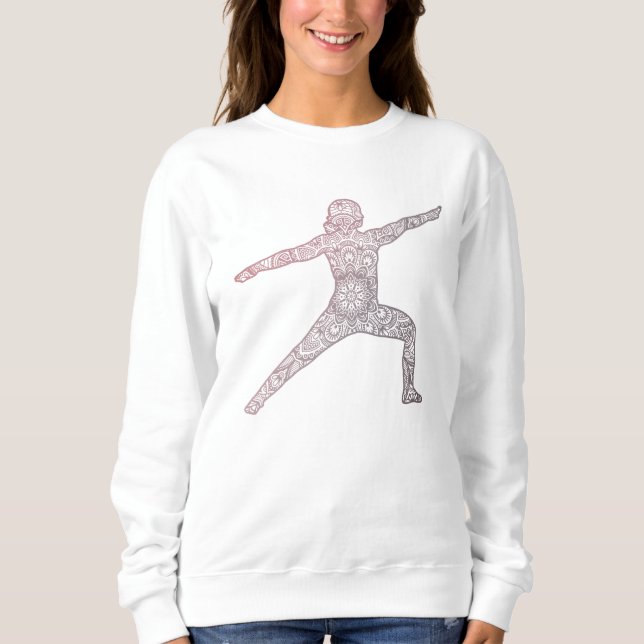 Mandala Yoga Pose Mandala Line Art Mandala T Shirt (Framsida)
