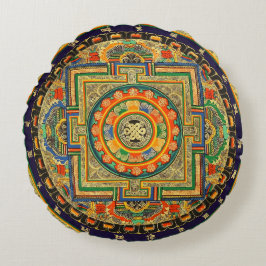 Mandala Yoga Round Pillow Rund Kudde