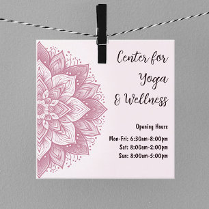 Mandala Yoga Studio Girly Rosa Pastel Färg Fyrkantigt Visitkort