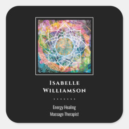 Mandala Zen Reiki Yoga Massage Helig Andlig Fyrkantigt Klistermärke