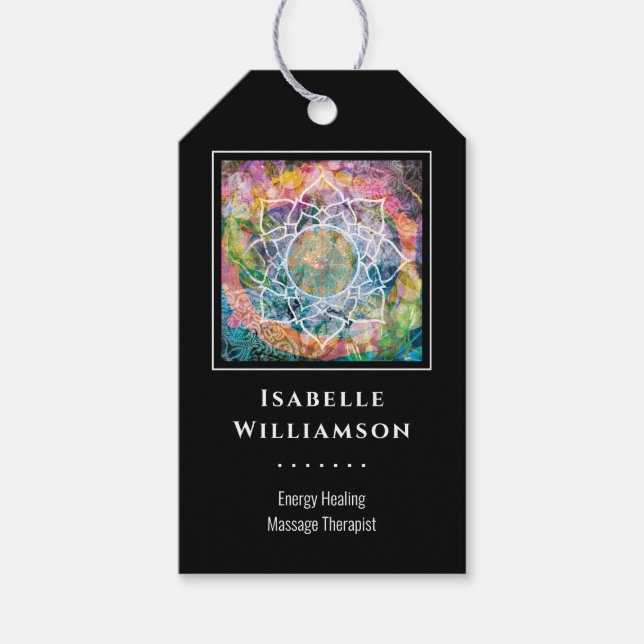 Mandala Zen Reiki Yoga Massage Helig Andlig Presentetikett (Framsidan)