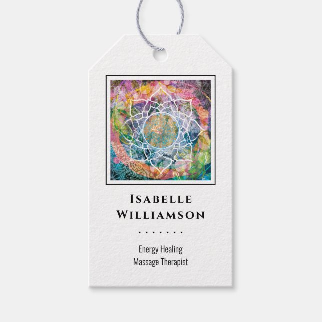 Mandala Zen Reiki Yoga Massage Helig Andlig Presentetikett (Framsidan)