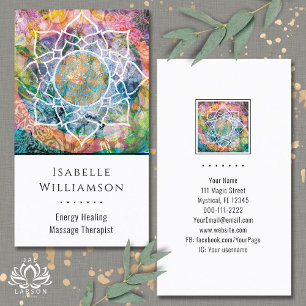 Mandala Zen Reiki Yoga Massage Helig Andlig Visitkort