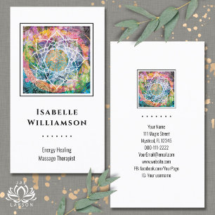 Mandala Zen Reiki Yoga Massage Helig Andlig Visitkort