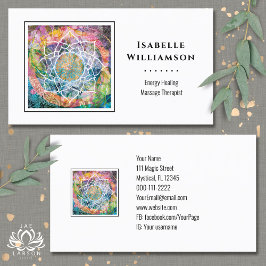 Mandala Zen Reiki Yoga Massage Helig Andlig Visitkort
