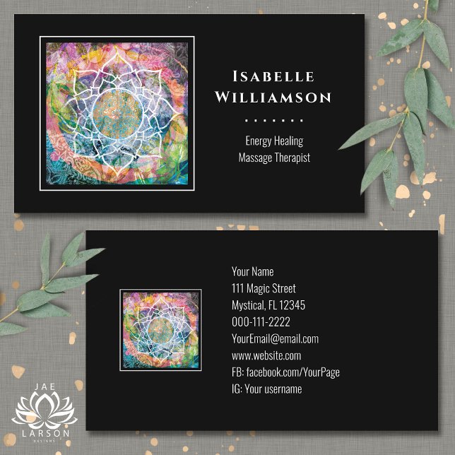 Mandala Zen Reiki Yoga Massage Helig Andlig Visitkort (Skapare uppladdad)