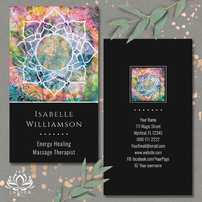 Mandala Zen Reiki Yoga Massage Helig Andlig Visitkort (Skapare uppladdad)