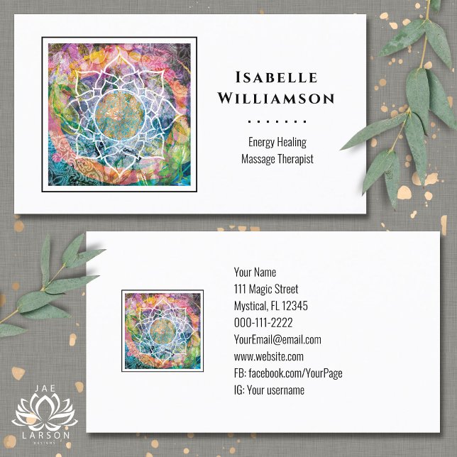 Mandala Zen Reiki Yoga Massage Helig Andlig Visitkort (Skapare uppladdad)