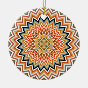 Mandala Zigzag Mönster Julgransprydnad Keramik