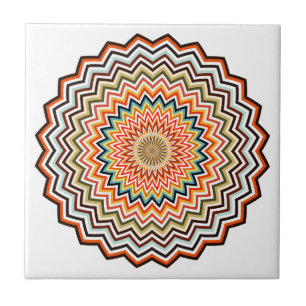 Mandala Zigzag Mönster Kakelplatta