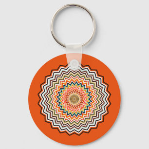Mandala Zigzag Mönster Keychain Nyckelring