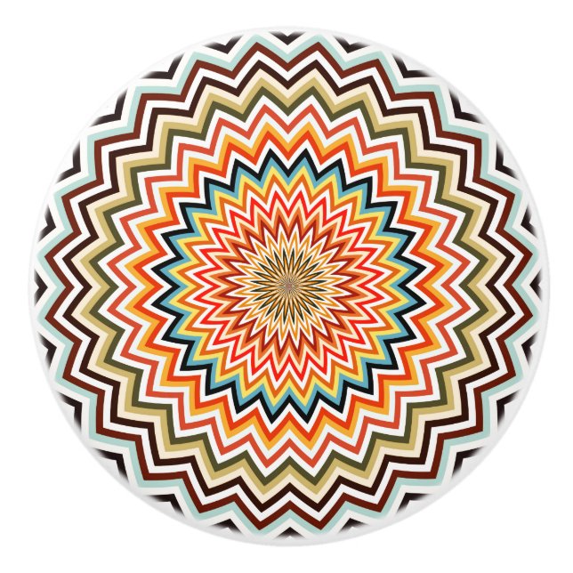 Mandala Zigzag Mönster Knopp (Framsidan)