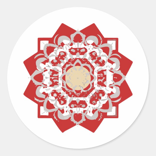 mandala Zoom Paint Runt Klistermärke (Framsida)