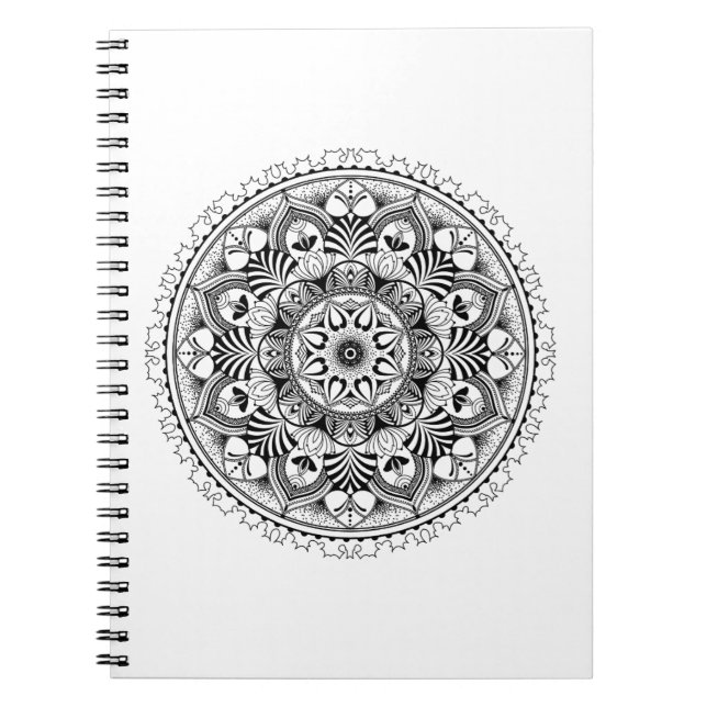 Mandalaen cirklar anteckningsbok med spiral (Framsidan)