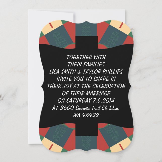 Mandalaiskt kaleidoskop inbjudningar (Framsida)