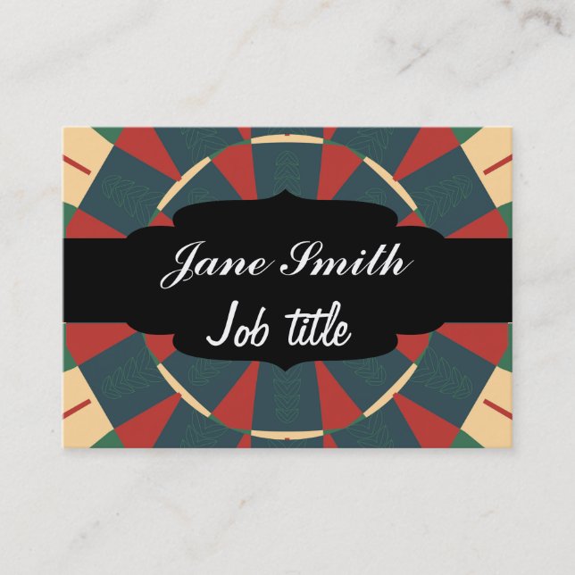 Mandalaiskt kaleidoskop visitkort (Framsida)