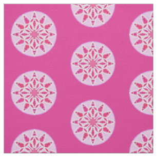 Mandalamönster i rosor, fuchsia och vit tyg