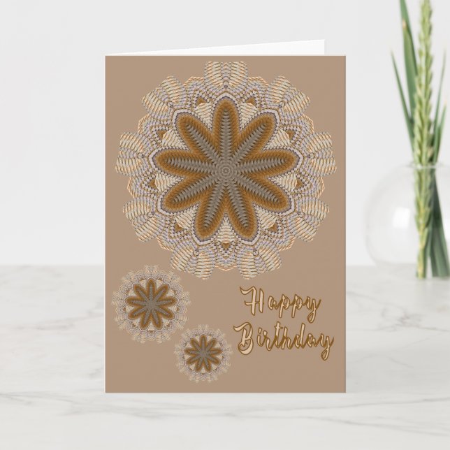 Mandalas Birthday Foleting Card Kort (Framsida)
