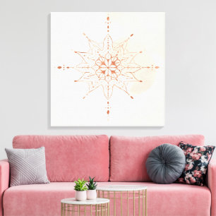 Mandalas Boho Väggkonst Helig Geometri Canvastryck