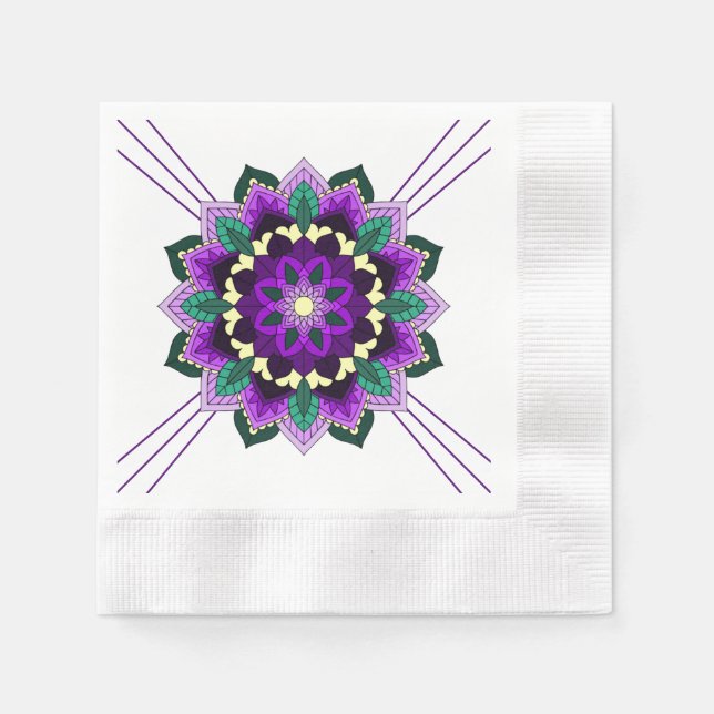 Mandalas, dekorationer, mönster, cirkulär, ovaler  pappersservett (Framsidan)