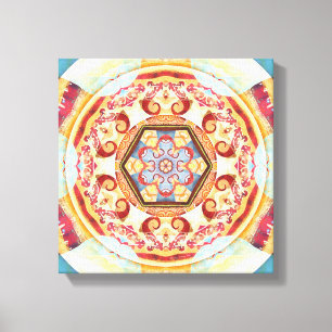 Mandalas för tider av slågen in kanfas för canvastryck