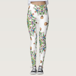 Mandalas Formade Från Blommigt Sömlöst Mönster Leggings