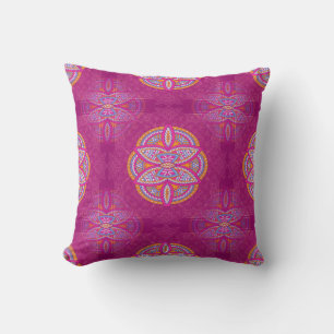 Mandalas i blandad Rosa repetera mönster Kudde