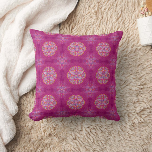 Mandalas i blandad Rosa repetera mönster Kudde (Filt)