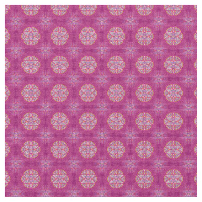 Mandalas i blandad Rosa repetera mönster Tyg (Närbild)