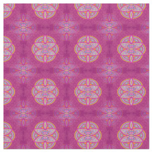 Mandalas i blandad Rosa repetera mönster Tyg