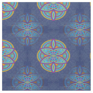 Mandalas i blandade blå repeterade mönster tyg