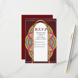 Mandalas i blandade marooner - Röd och upprepa mön OSA Kort
