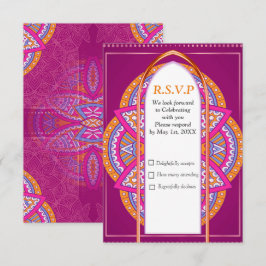 Mandalas i Cerise Pinks & maching upprepade mönste OSA Kort