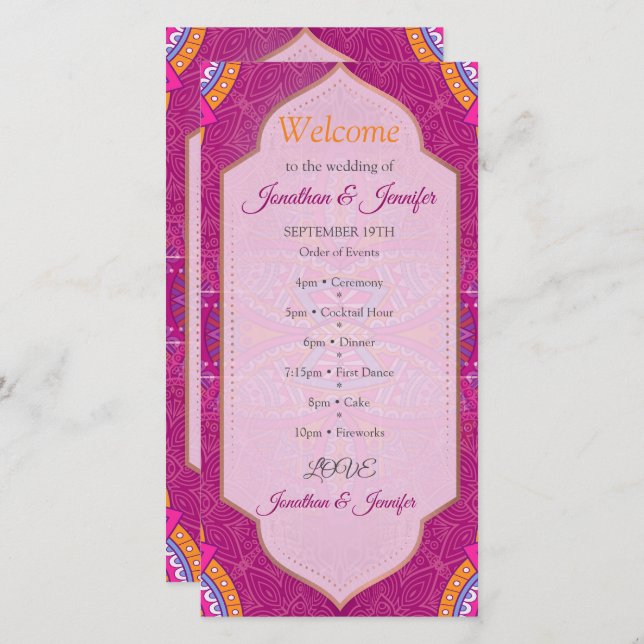 Mandalas i Cerise Pinks & Matchande repetera mönst (Fram/baksida)