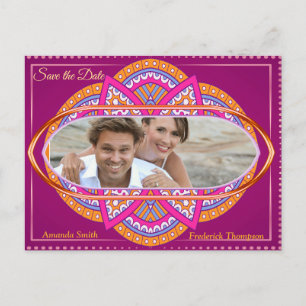 Mandalas i körsbärsröda rosa & matchande repetitio meddelande vykort