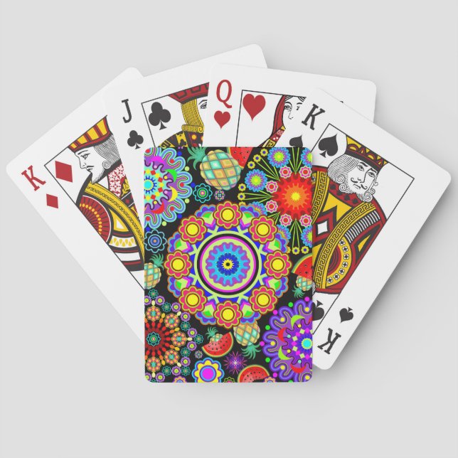 Mandalas och exotiska frukter Mönster Casinokort (Baksidan)