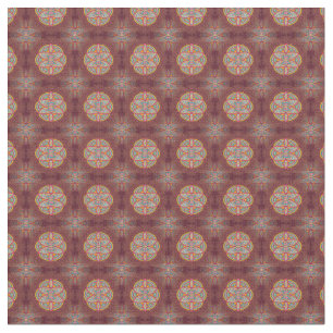 Mandalas on Maroon repetera mönster Tyg