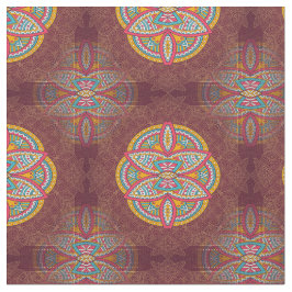 Mandalas on Maroon repetera mönster Tyg