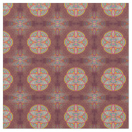 Mandalas on Maroon repetera mönster Tyg